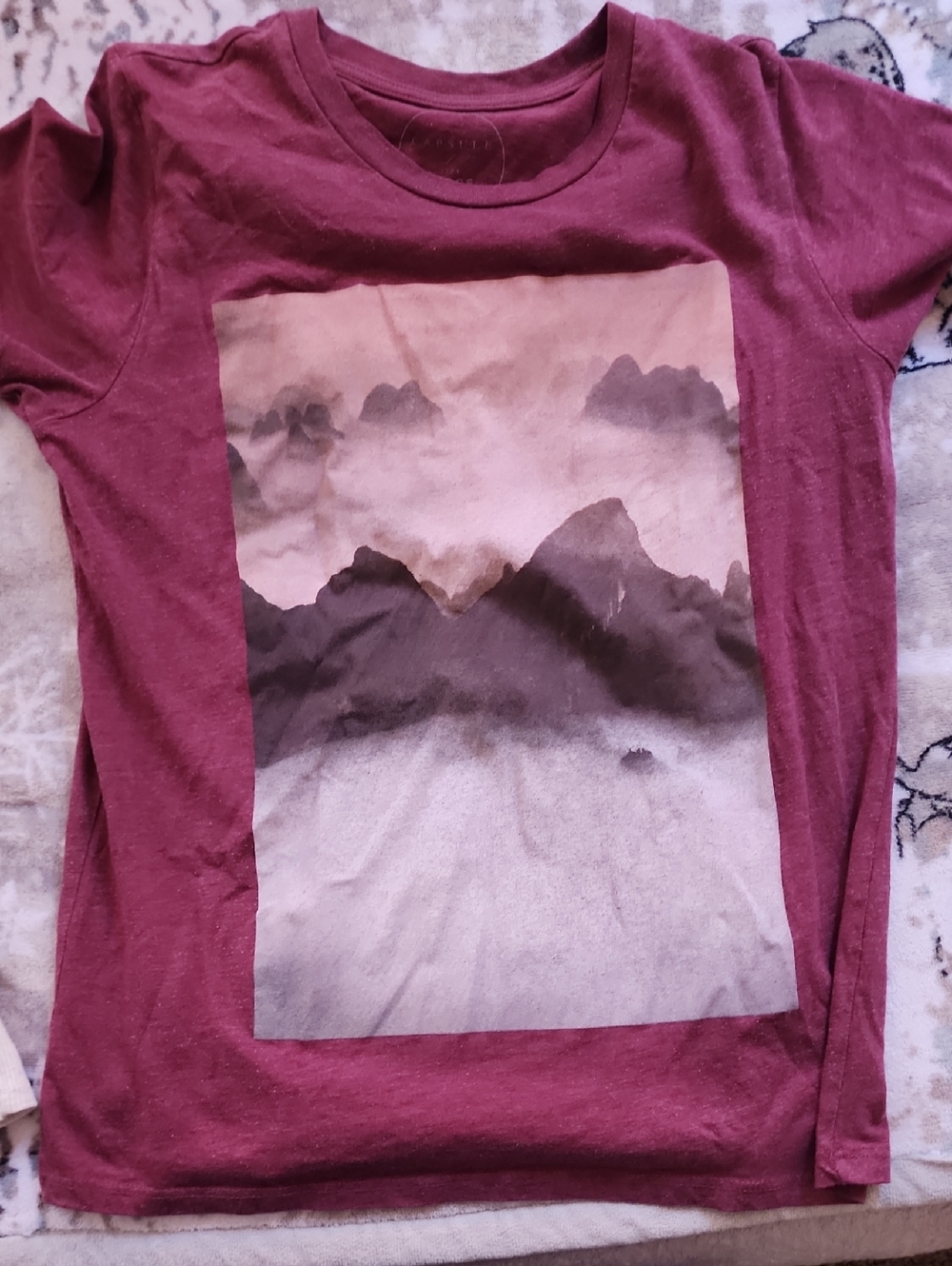 Women's Maroon Mountain Graphic Tee